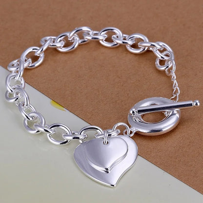 Fine 925 Sterling Silver Noble Nice Chain Solid Bracelet for Women Men Charms Party Gift Wedding Fashion Jewelry Hot Model - 