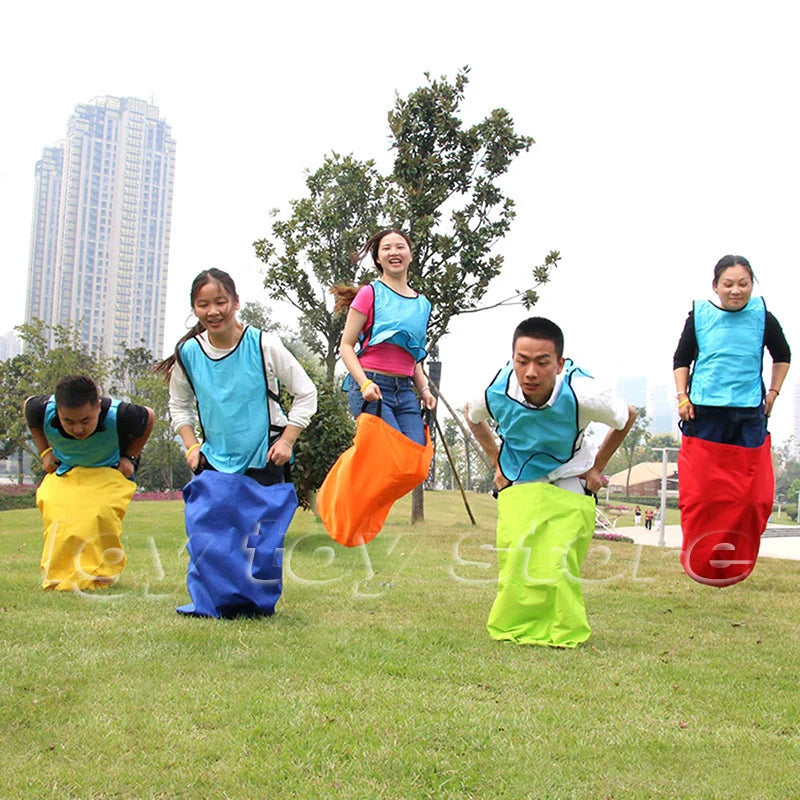Sack Race Bags for Kids Colorful Oxford Cloth Jumping Sacks Outdoor Group Relay Game for Kindergarten Sports Day Family Party