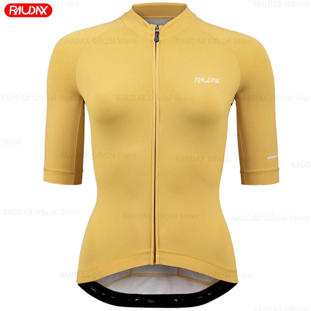 2026 Raudax Cycling Jersey 11 colors Cycling Racing Tops Short Sleeve Cyclist Clothes Shirt Maillot Women Bicycle Bike Wear