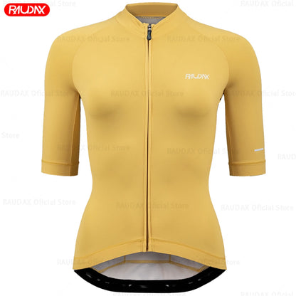 2026 Raudax Cycling Jersey 11 colors Cycling Racing Tops Short Sleeve Cyclist Clothes Shirt Maillot Women Bicycle Bike Wear
