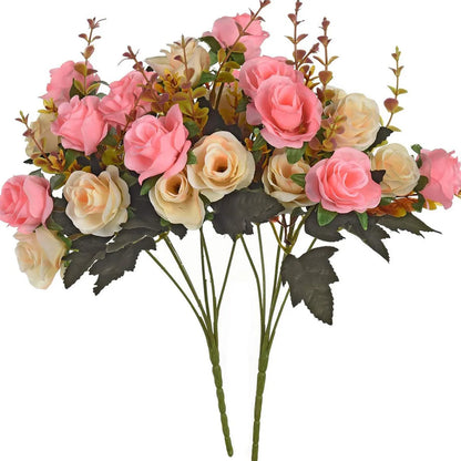 Artificial Flowers Silk Rose Wedding Home Festival Room Decoration Bride Bouquet Diy Scrapbooking Garland Wall Photography Pr