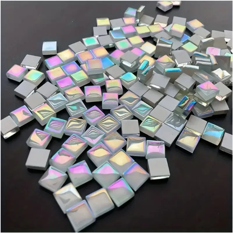 100pcs Colorful Metallic Gloss Mosaic DIY Material Particles Hand Painting Material Suitable for Creative Decoration Puzzle