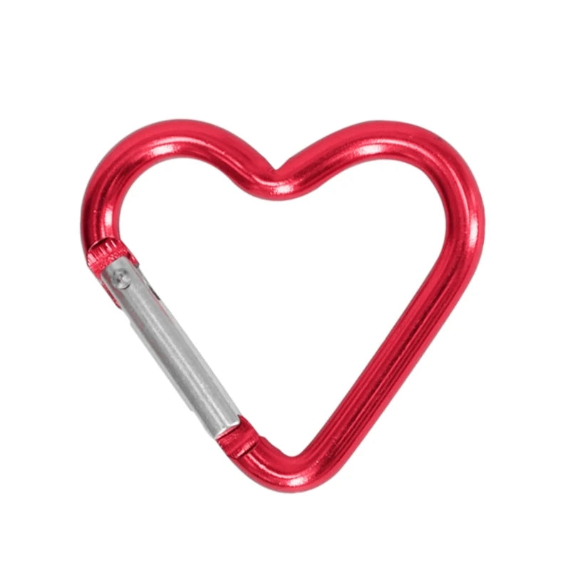 Aluminum Alloy Outdoor Star Shaped Spring Locking Carabiner Clip Keychains for Backpack Camping Hiking Traveling - Red B