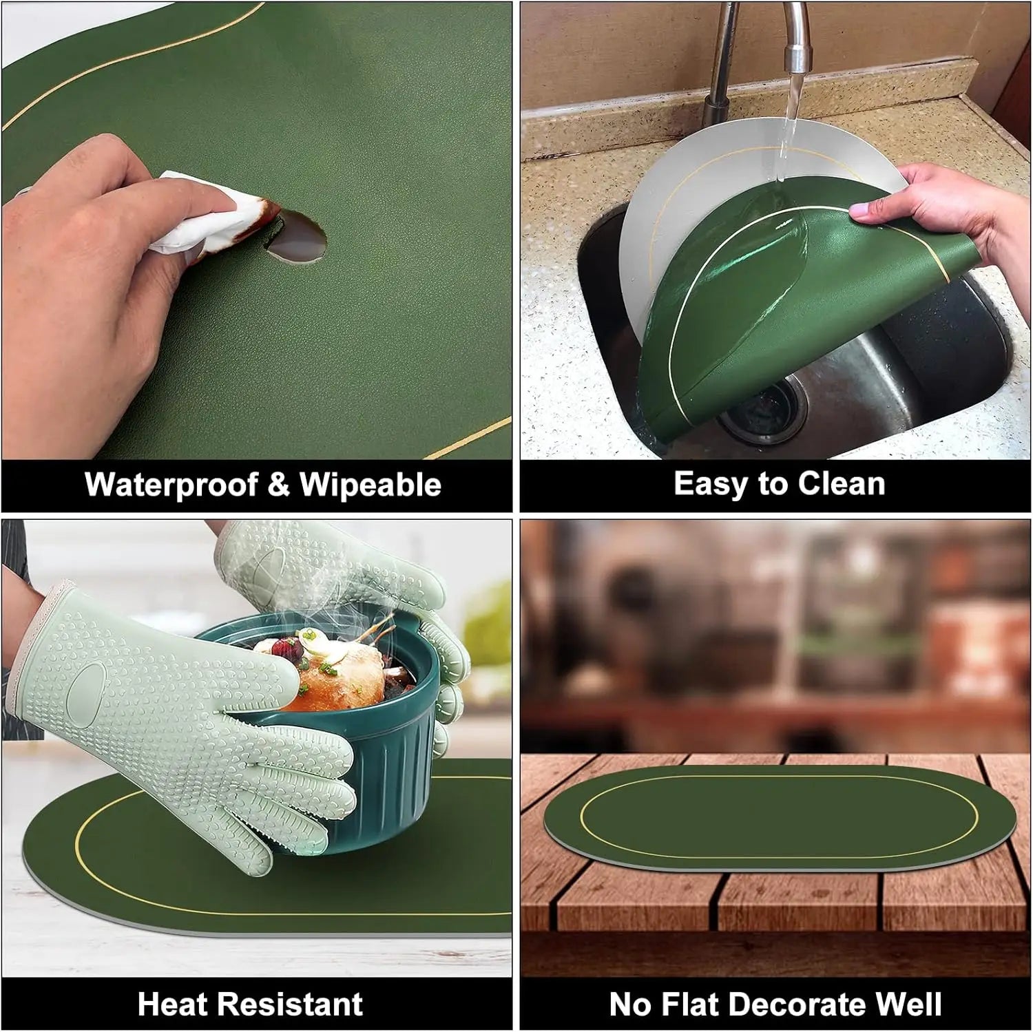 Table Leather Placemats Heat Resistant Placemats Washable Table Mats Wipeable Place Mats for Dining Table Coffee Shop Decorat