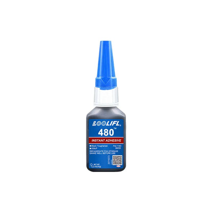 480 Black Rubber Glue Super Strong Adhesive for 10 Seconds, Used for Tire Repair, Black Object Repair and 'Black Integration'