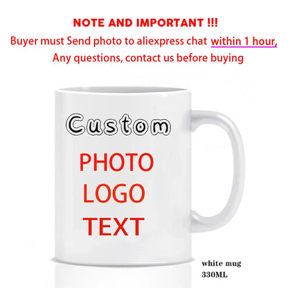 Personalized Photo Mug, Customize Family, Kids,Lovers,Logo, Text, Dog, Cat ,photos Mugs, Tea Milk Cup, Mother's Day Gift - WH