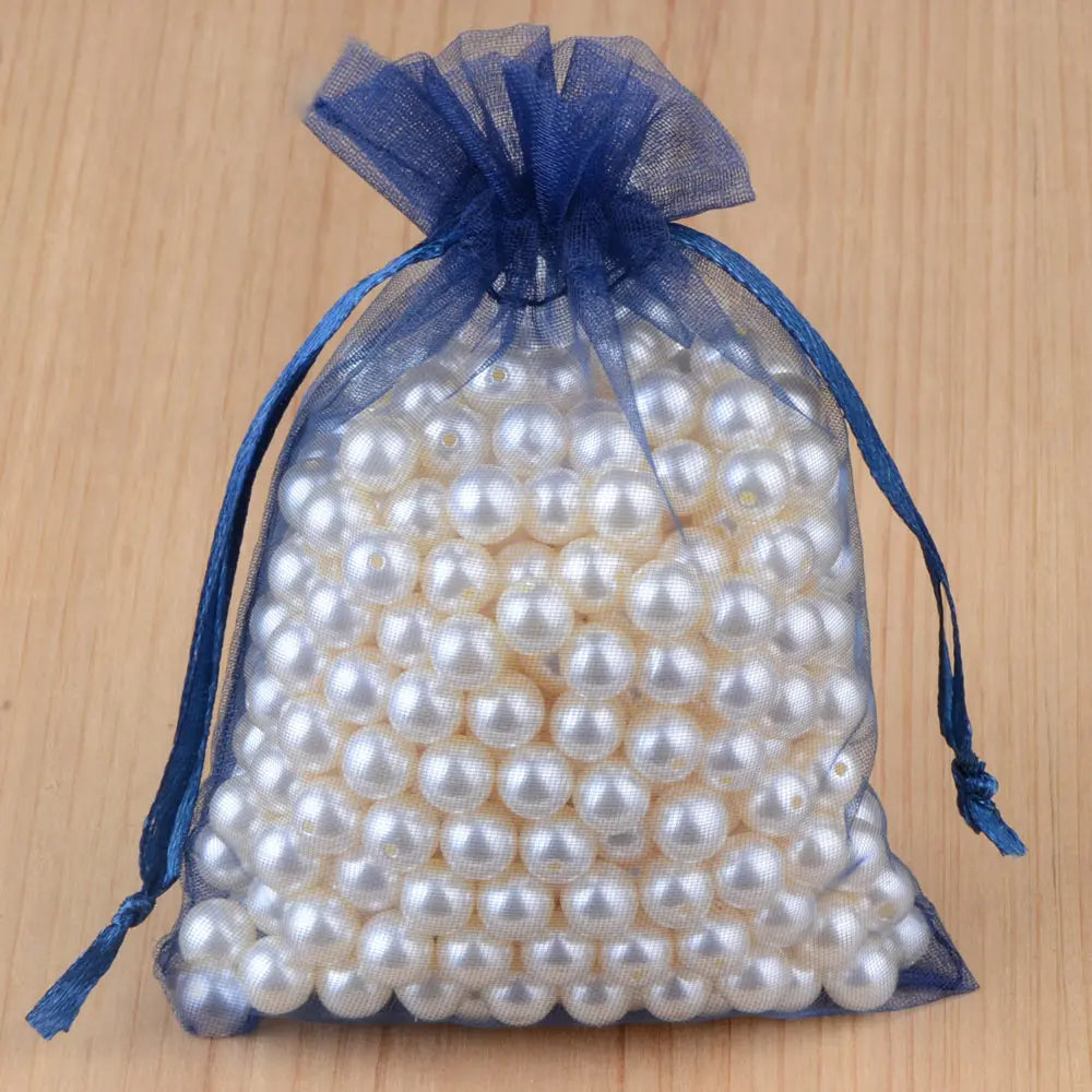 100pcs 24 Colors Jewelry Packaging Bag 5*7 7*9 9*12 10*15cm Organza Bags Gift Storage Wedding Drawstring Pouches Wholesales -