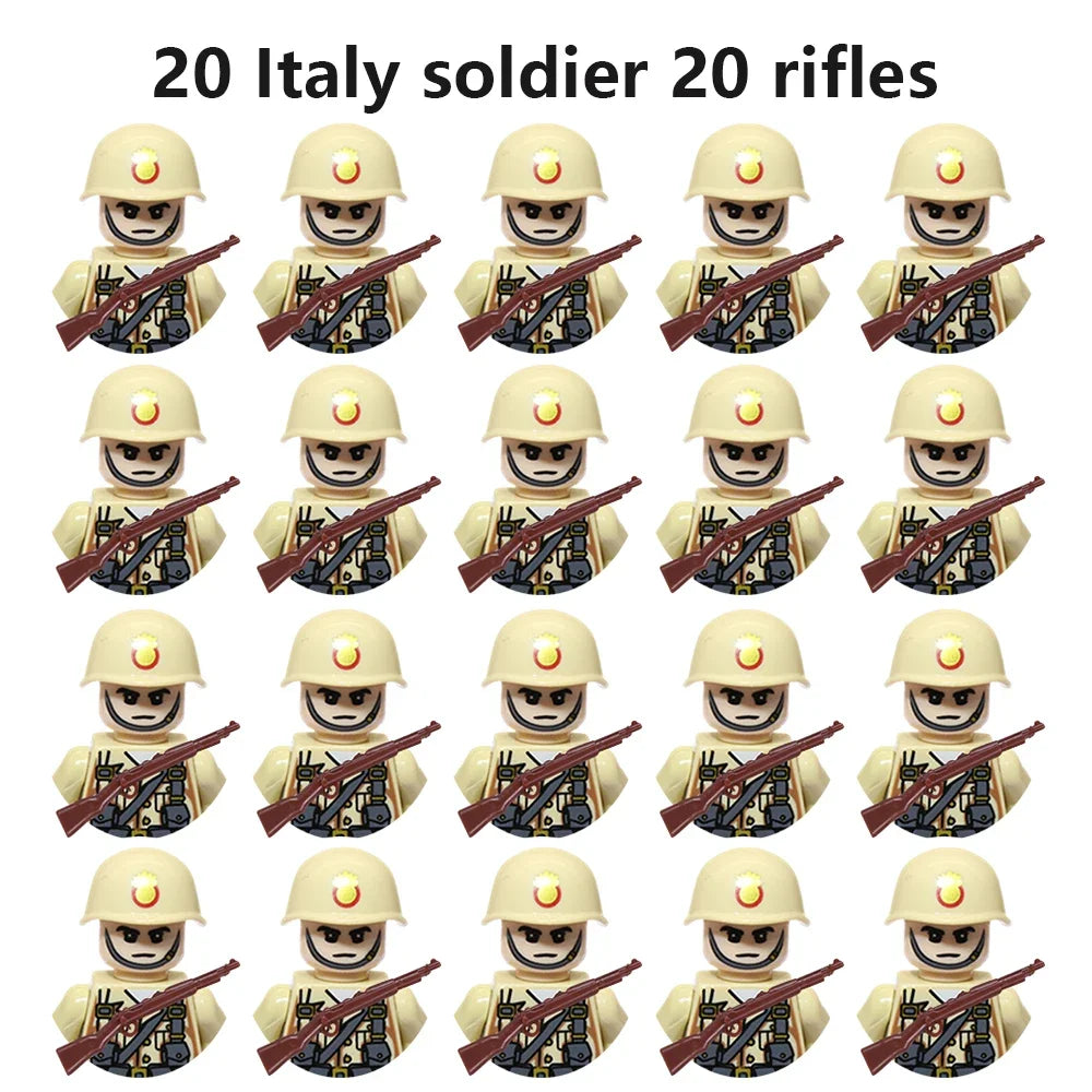 Multi-style military soldiers mini character building blocks DIY assembled building blocks children's collection toys and gif