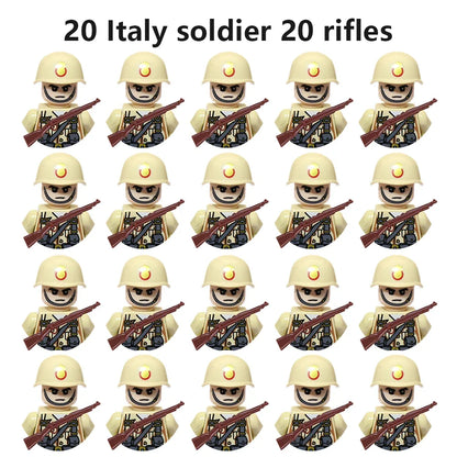 Multi-style military soldiers mini character building blocks DIY assembled building blocks children's collection toys and gif