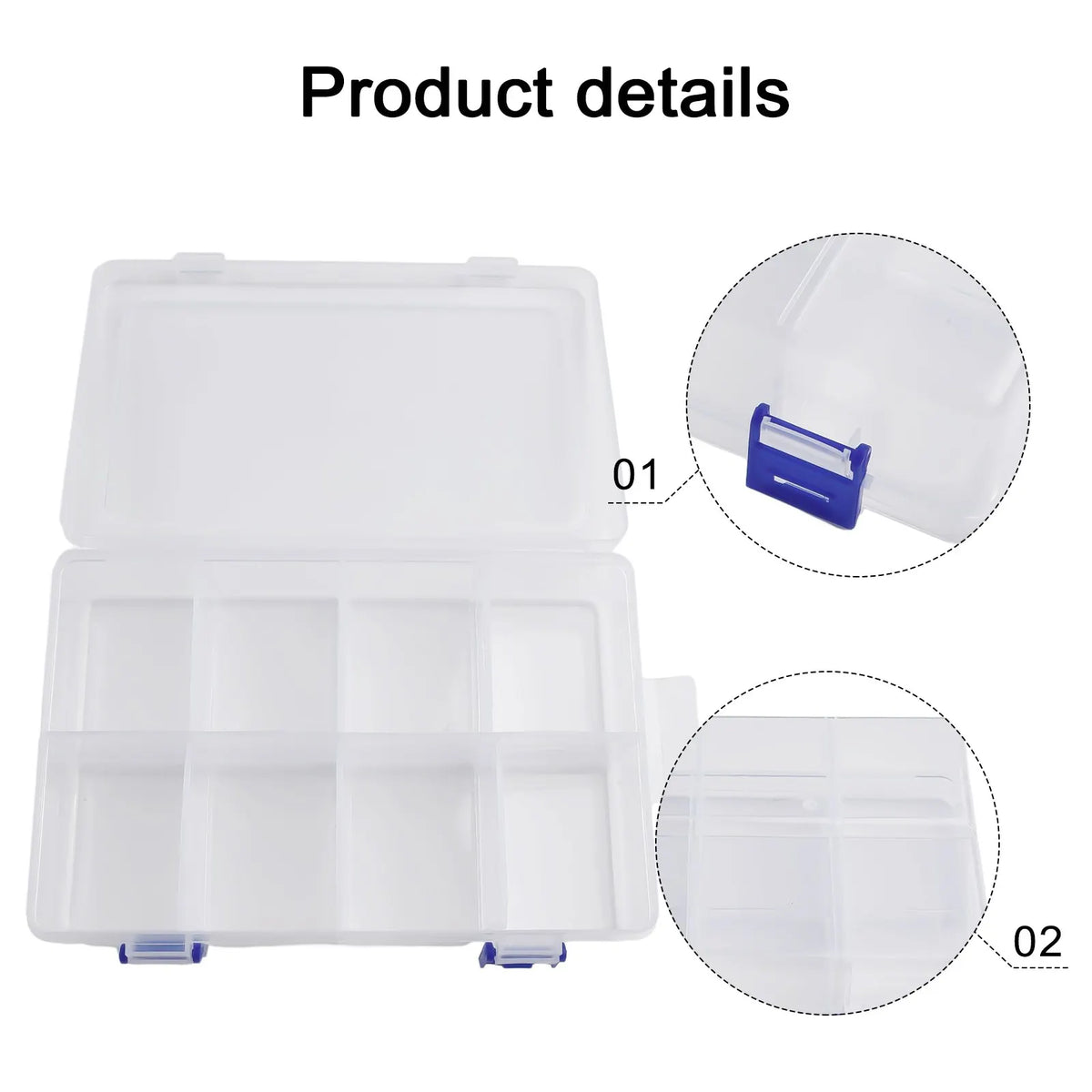 Tools Storage Box Adjustable 8Grids Compartment Plastic Storage Box Screw Holder Case Organizer 20*13.5*4.5cm Pill Hardware T