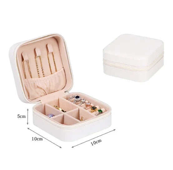 Portable Travel Paper Jewelry Box - 10x10cm White
