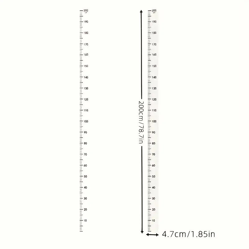 2m Wall Height Measurement Card - Easy-to-Read Durable PC Material Writeable & Removable Ideal for Room Decor Wall Decoration