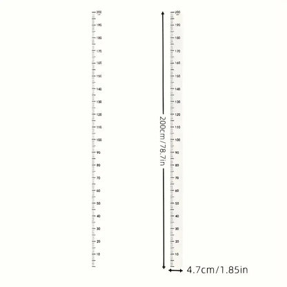 2m Wall Height Measurement Card - Easy-to-Read Durable PC Material Writeable & Removable Ideal for Room Decor Wall Decoration