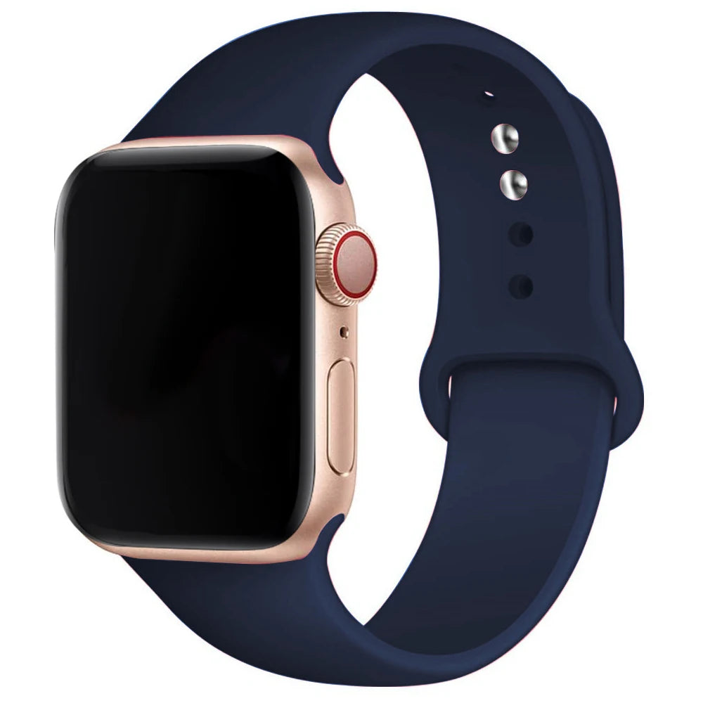 Silicone Band For Apple Watch straps 49mm 40mm 44 mm 45mm 46mm 42mm 41mm 38mm sports bracelet iWatch series 10 9 8 3 SE ultra