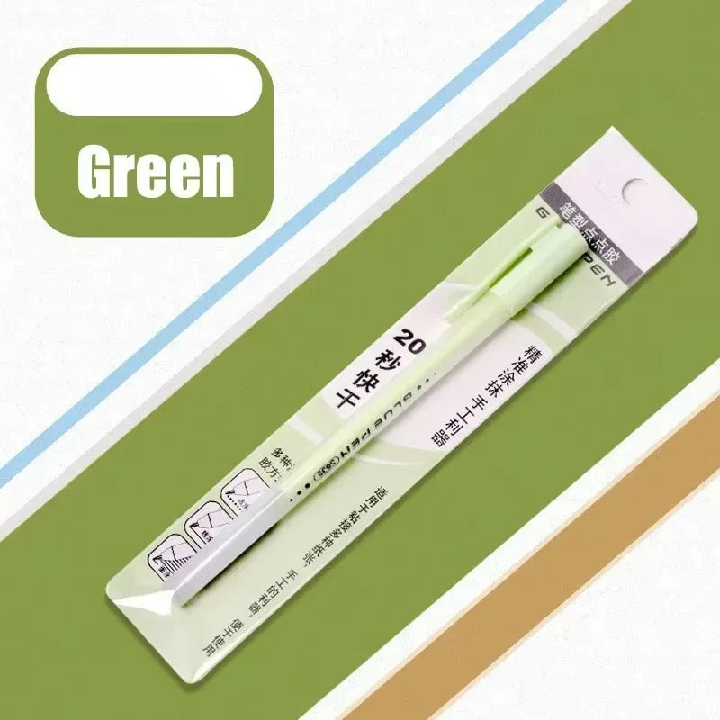 Candy Color Glue Pen Handbook Dispensing Pen Quick-Drying Dot Gule Stick DIY High Viscosity Glue School Office Supplies - Gre