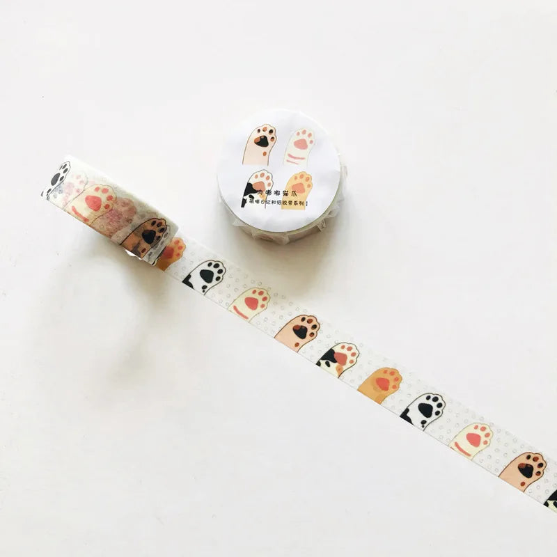 Washi Tapes Cartoon Cat Masking Tape Washi Stickers Scrapbooking Adhesive DIY Decorative Stationery School Supplies - E