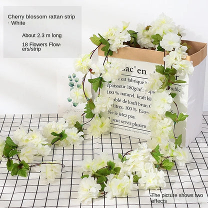7ft 2m Flower String Artificial Wisteria Vine Garland Plants Foliage Outdoor Home Trailing Flower Fake Flower Hanging Wall De