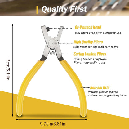 Leather Hole Punch Plier Universal 2mm Wrist Belt Puncher Plier Repair Tools Belt Hole Puncher for Leather Shoes Fabric DIYCr