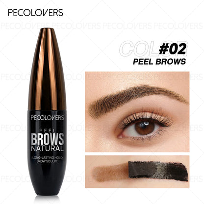 1Pc Pecolover Tattoo Eyebrow Gel, Waterproof, Semi-Permanent, Long-Lasting, Black Brown, Sweatproof, Film Forming, Tearing Of