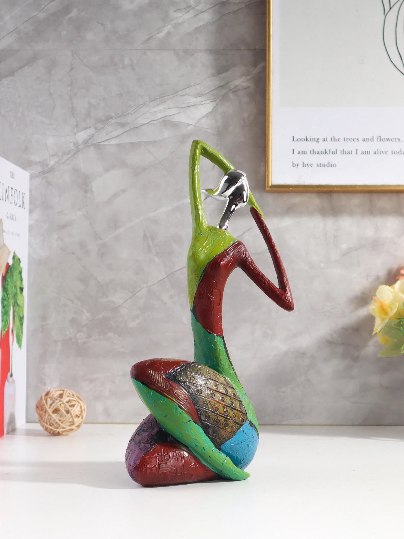 Abstract Art Figurine, Resin Decorative Craft, Home Decorative Accessories for Bedroom, Living Room, and Study - W60318C