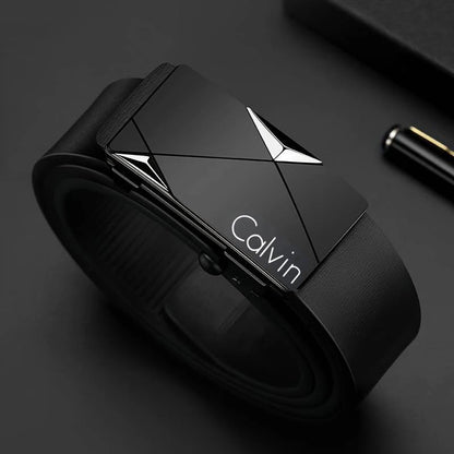 Stylish Men's PU Leather Belt - Fashion Belts for Daily Life, Leisure, Party, Festival, Work, and Business Automatic Buckle -