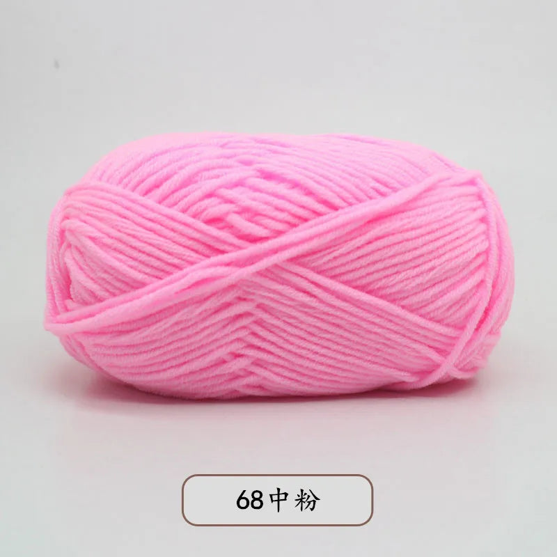 40-50g/Set 4ply Milk Cotton(80%) Knitting Yarn Needlework Dyed Lanas For Crochet Craft Sweater Hat Dolls At Low Price - 68