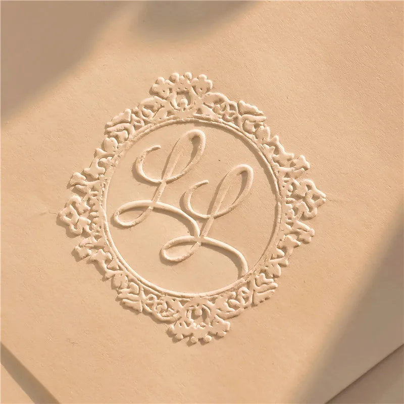 Customize Embossing Stamp Wedding Monogram Embosser Stamp,Personalized 2 initials Embosser Stamp,Wedding gift,hand held embos