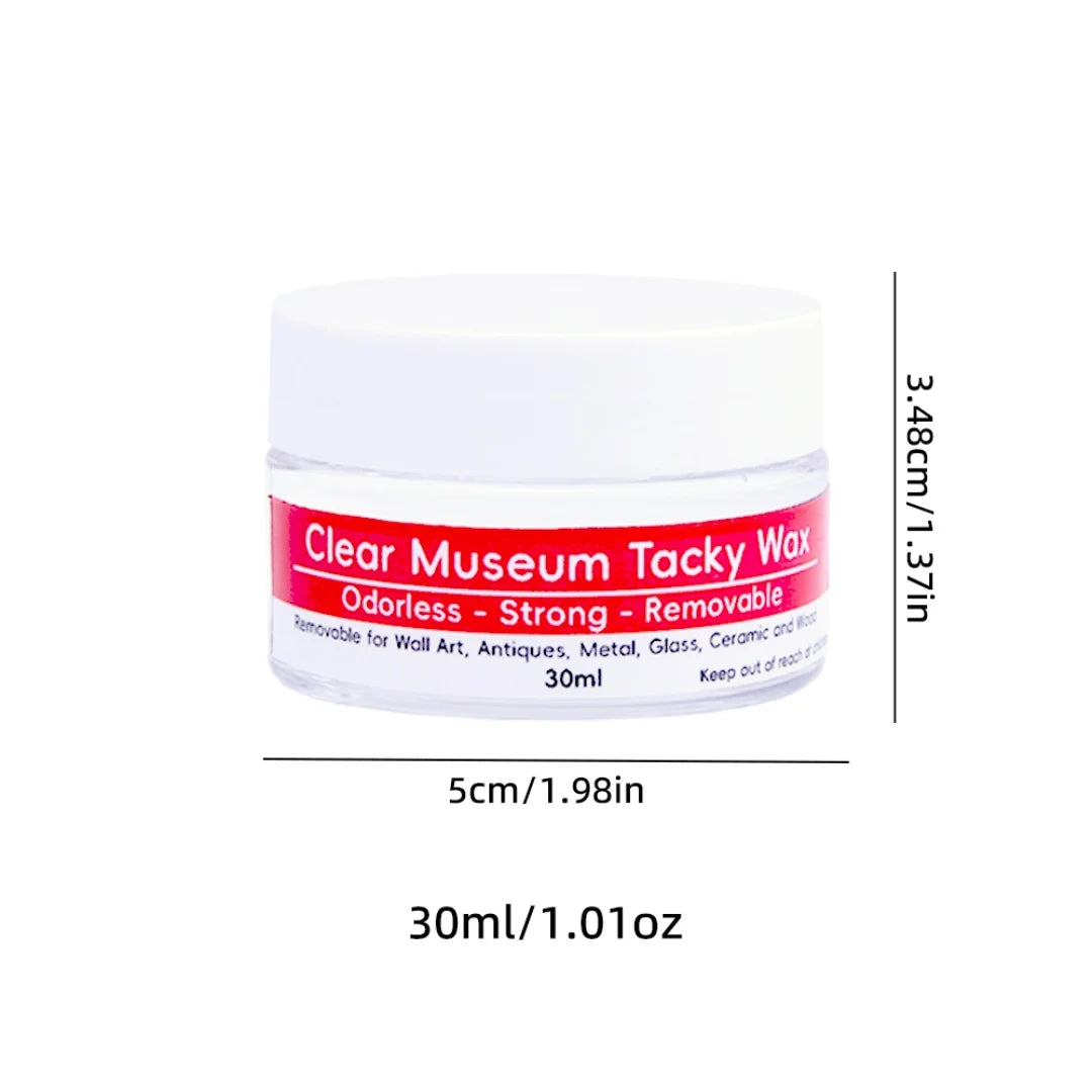Tacky Wax Museum Adhesive Sticky Putty, Removable and Waterproof Adhesive for Festival Decoration and Glass Anchoring - 30ml