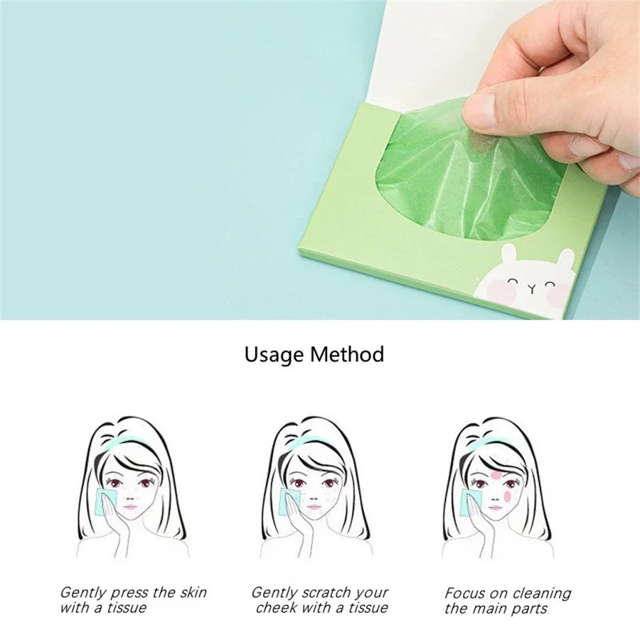 Green Tea/Gardenia/Chamomile/Lavender/Rose/Bamboo Charcoal 100pcs Boxed Fragrance Oil Absorbing Paper for Men and Women Face 