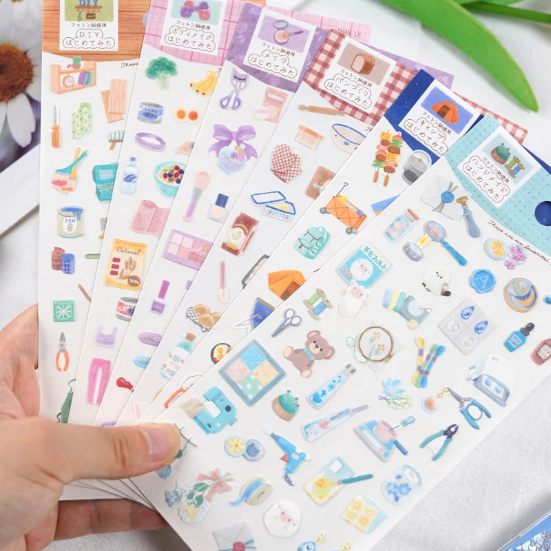 3 pcs/6 pcs Sweet Life Daily Things Stickers Scrapbooking Diy Journal Cute Stickers Stationery Decor School Supplies Gift