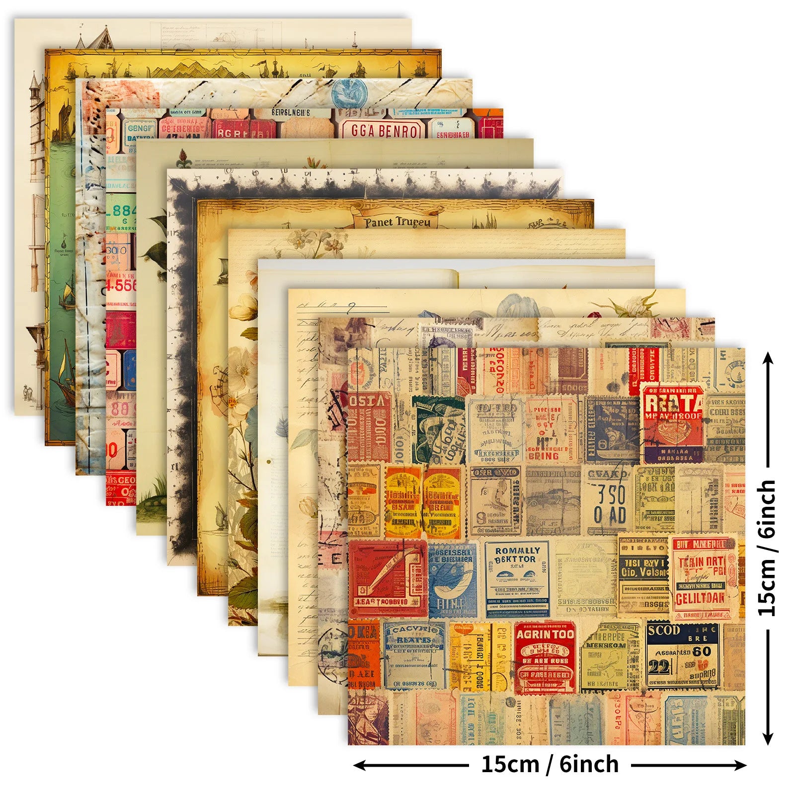 12 Sheet Scrapbooking Paper 15x15cm, Christmas Journal Planner Paper Pad Cardstock Backgrounds Card for DIY Art Craft Decorat