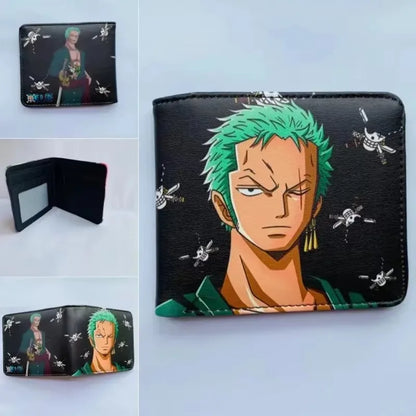Anime One Piece Monkey D Luffy Roronoa Zoro Stylish and Simple Foldable Wallet Student Coin Purse Cute Things for Girls