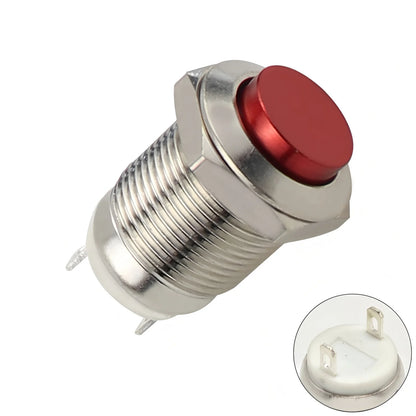 12mm Metal Button Switch Waterproof 1NO 3A High Head Momentary Suitable for doorbells Car start horns Computer Automatic Rese