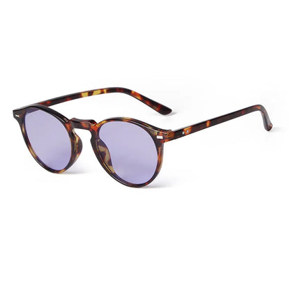 Vintage Fashion Round Sunglasses Women Men 2024 Brand Design Retro Rivet Yellow Blue Lens Square Sun Glasses Male Female Gogg