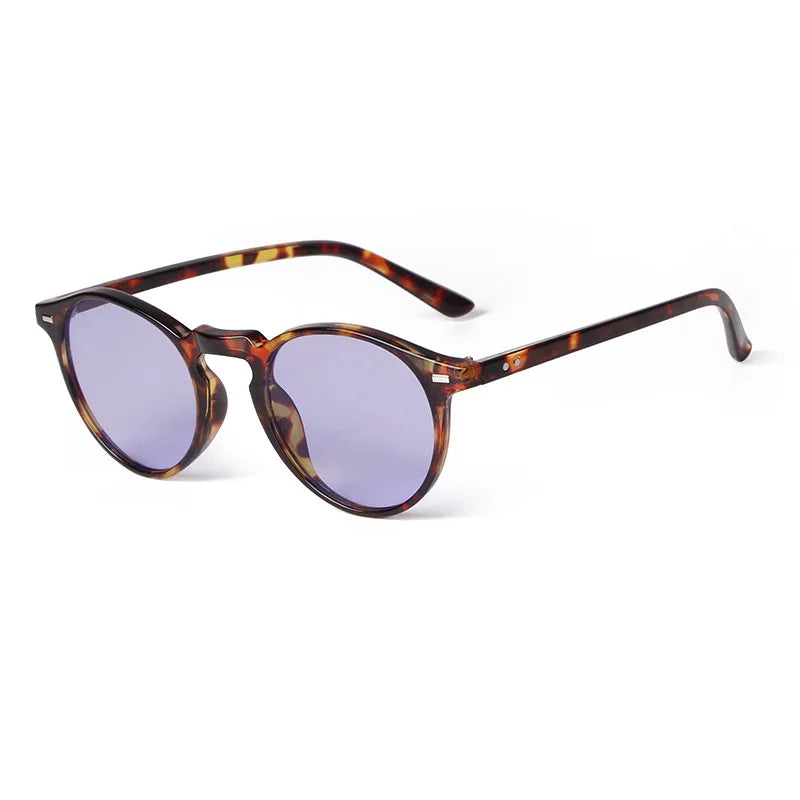 Vintage Fashion Round Sunglasses Women Men 2024 Brand Design Retro Rivet Yellow Blue Lens Square Sun Glasses Male Female Gogg