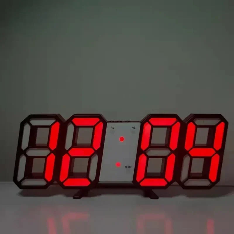 Purchase Products Clock 3D LED Digital Alarm Clock Wall Clock Time/date/temperature For Home/kitchen/office Clocks Decor Gard