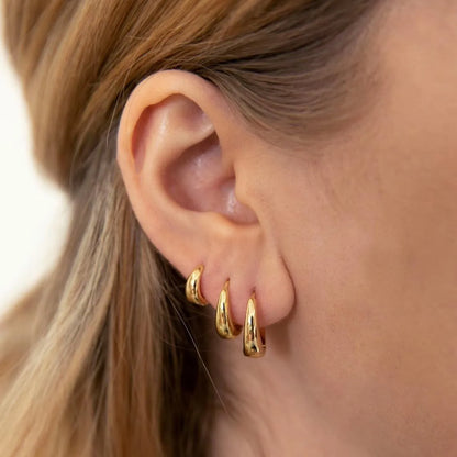 3 Pairs Stainless Steel Crystal Zirconia Hoop Earrings for Women Trendy Simple Gold Plated Circle Punk Earrings Piercing Jewe