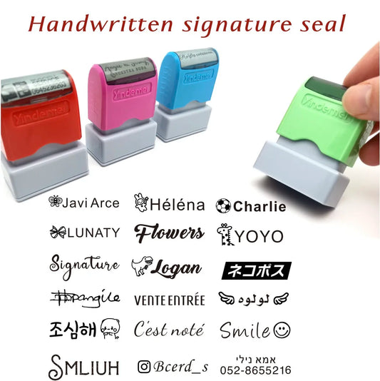 Custom Teacher Name Ink Stamp Signature Calligraphy Selfing-Inking Personalized Letter Stamp For School Student