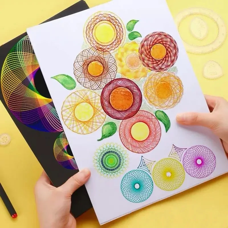 Creative Gears Geometry Spirograph Drawing Stencils Set Painting Template Art Crafts Kids Educational Toy Variety of Flowers
