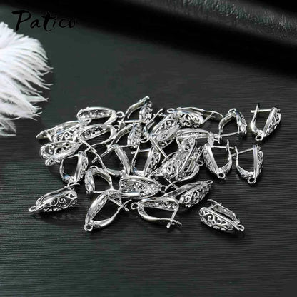 New Design Hollow Hook Earrings DIY Earrings Clasps Hooks For Woman Handmade 925 Sterling Silver Jewelry Making Accessories
