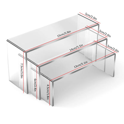 3/6/9Pcs Acrylic Display Stand Blind Box Storage Shelf U Shape Lightweight Cupcake Holder Dessert Display Jewelry Display Ris