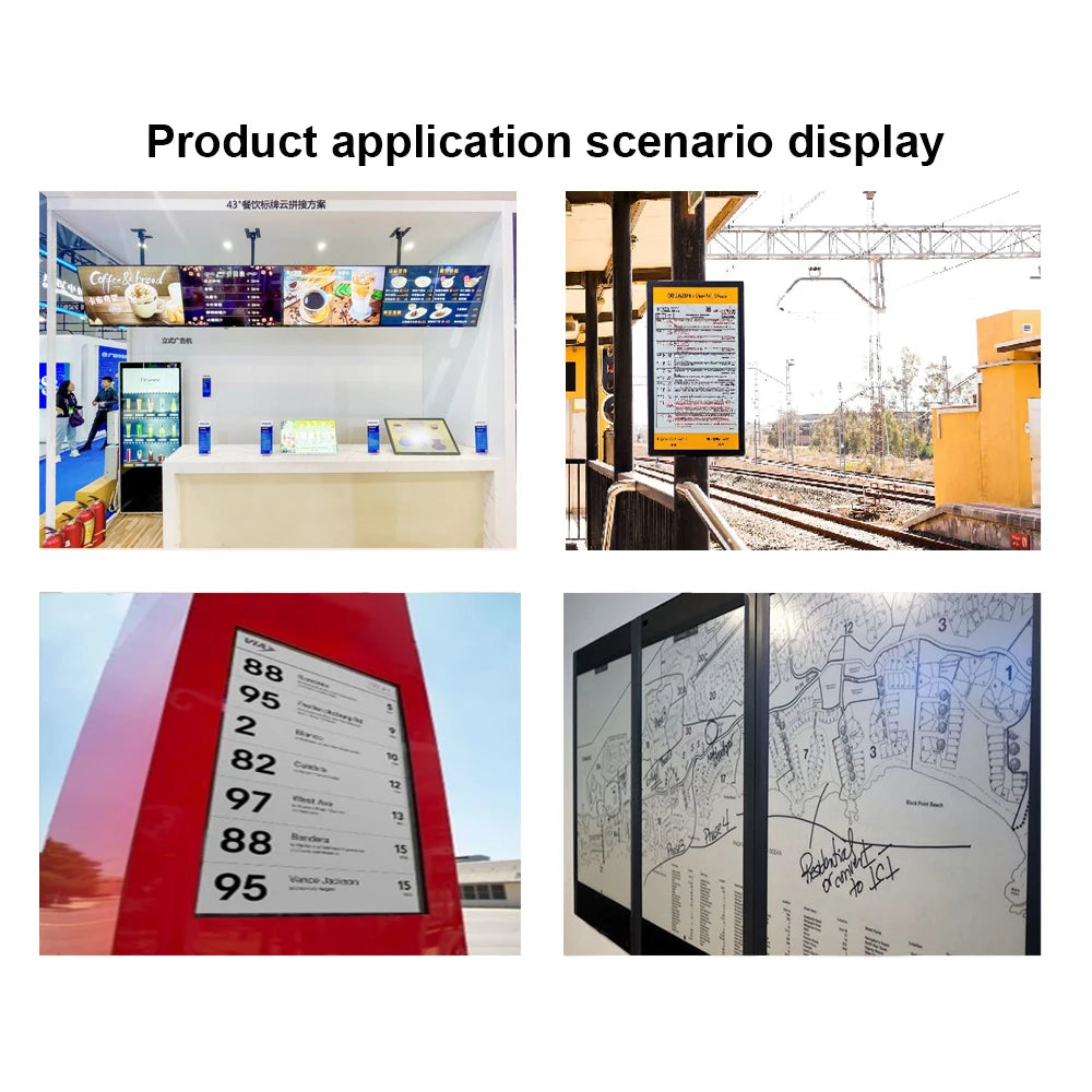 Customizable Remote Content Wall-Mounted E-Paper Advertisement Video Display for Outdoor Use Shopping Malls Retail Stores