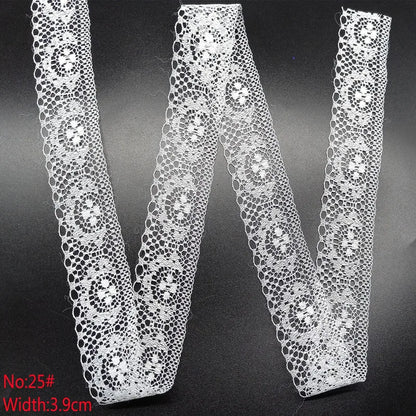 10 Yards 38 Kinds of White Lace Ribbon African Lace Fabric DIY Webbing Decoration Gifts Packing Sewing Clothes Material Craft