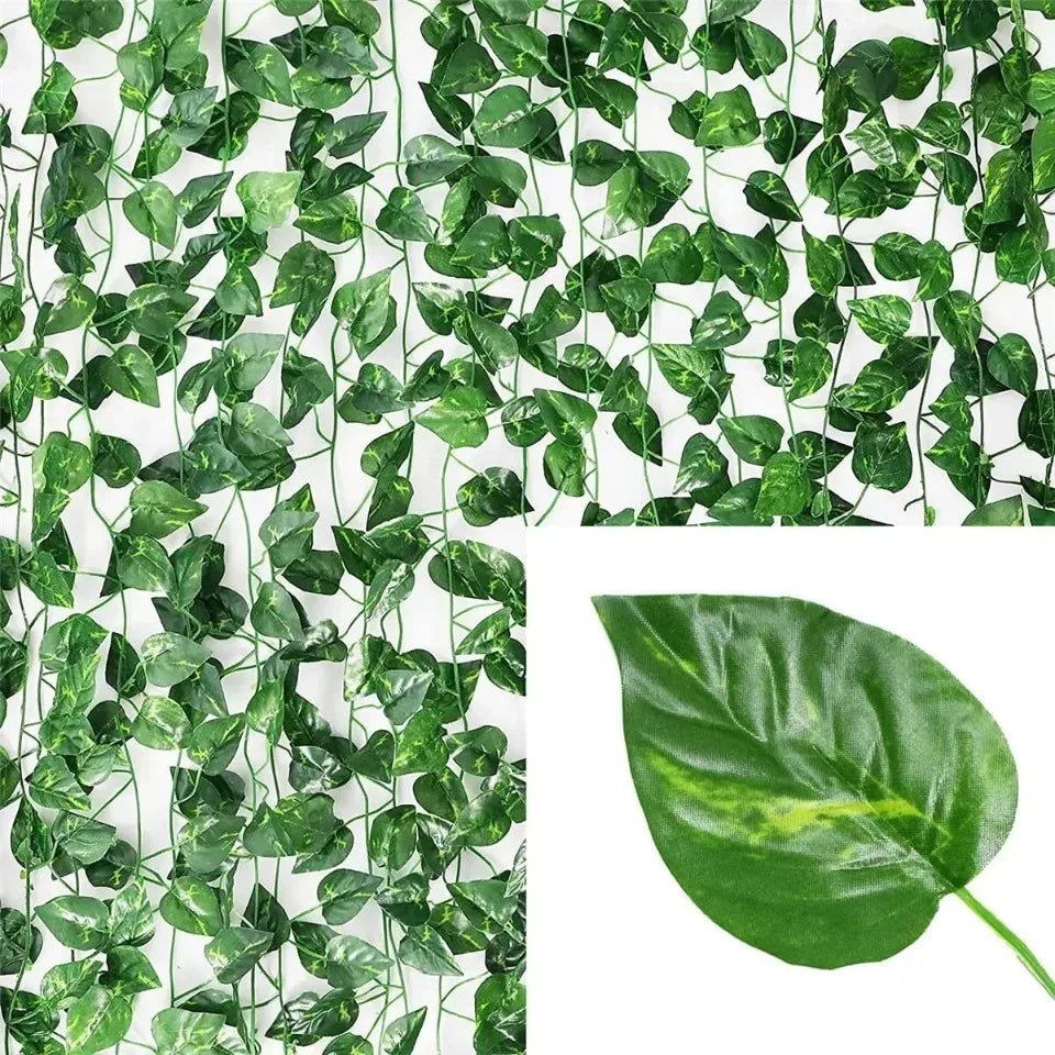 4/10M Artificial Plant Green Ivy Leaf Garland Fake Plant Creeper Hanging Vine Outdoor DIY Garden Wall Wedding Party Home Deco