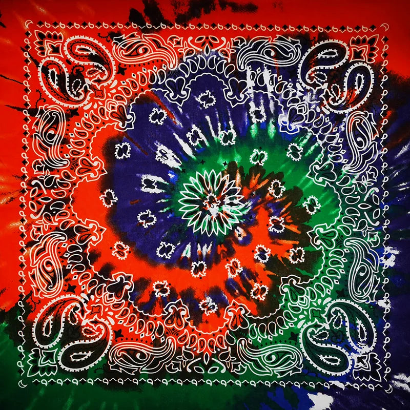 New Fashion Hip Hop 100% Cotton Bandana Square Scarf 55cm*55cm Black Red Paisley Headband Printed For Women/Men/Boys/Girls - 