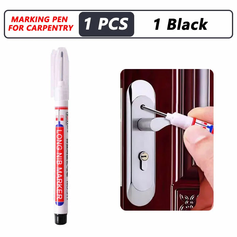 iLMH 4-40Pcs Deep Hole Long Nib Head Marker For Metal Perforating Pen Waterproof Bathroom Woodworking Decor Multi-Purpose Too