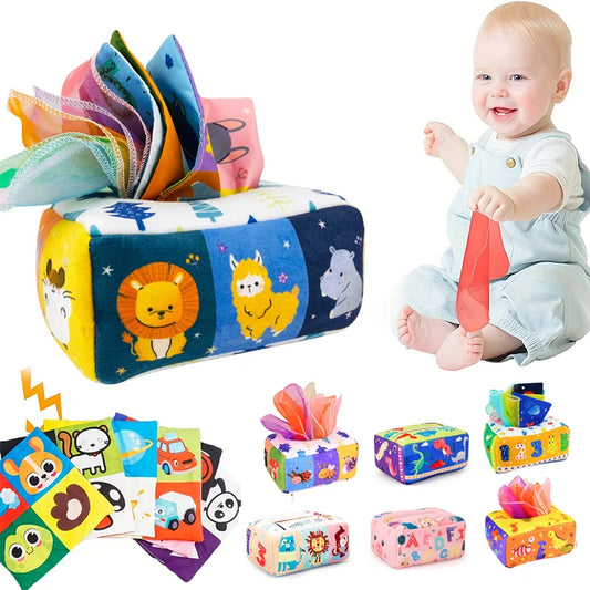 Baby Montessori Toy,Magic Tissue Box,Educational Learning Activity Sensory Toy For Kids Finger Exercising Busy Board Baby Gam