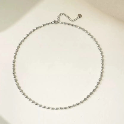 Stainless Steel Heart-shaped Pendant Necklace Metal Waterproof Jewelry For Women - C99 Silver