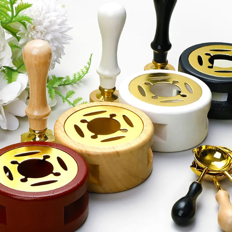 DIY Sealing Wax Spoon Bead Melting Heater Lacquer Furnace Solid Wood Stove Seal Supplies For Stamp Wax Stamp Craft Wedding Gi