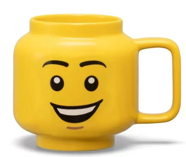 Cartoon Ceramic Mug Cup 250ML with Cute Impish Expression Figure Head Pattern Coffee Milk Tea Drinkware for Couple Friend Fam